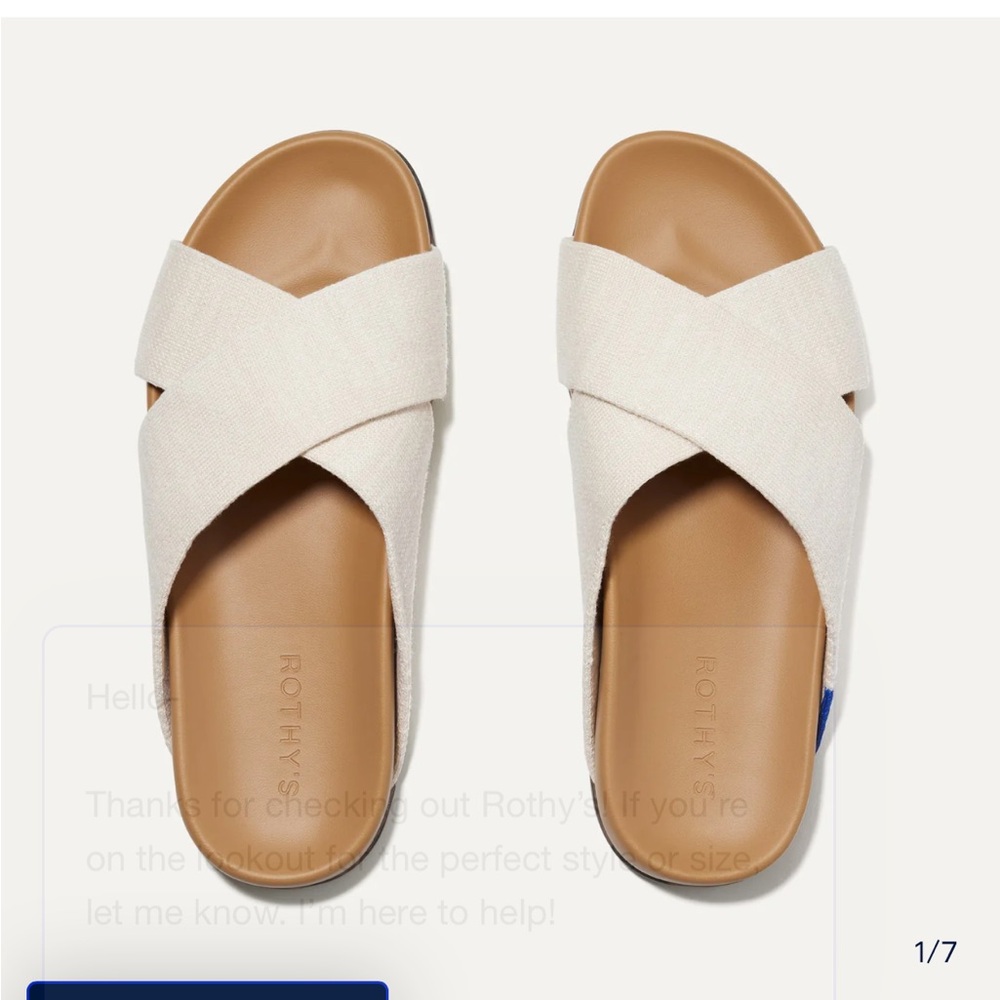 Rothy's The Weekend Slide Sandals in Cream
